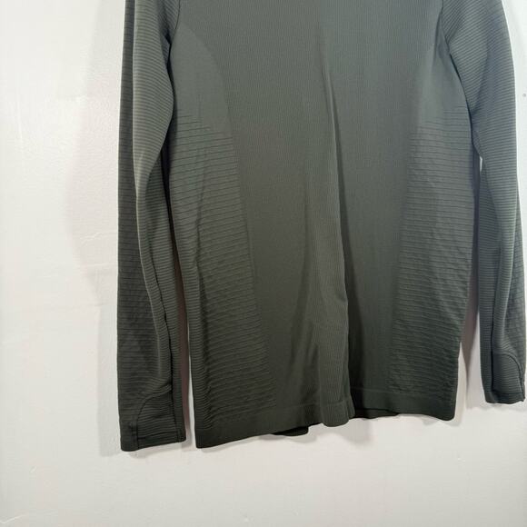 Athleta Flurry Blizzard Peat Green Ribbed Turtleneck Seamless Base Layer Large - Picture 8 of 15